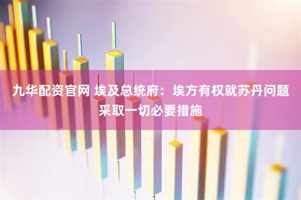 九华配资官网 埃及总统府：埃方有权就苏丹问题采取一切必要措施
